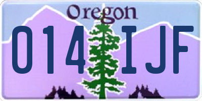 OR license plate 014IJF
