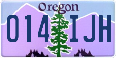 OR license plate 014IJH