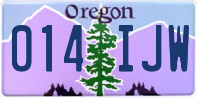 OR license plate 014IJW