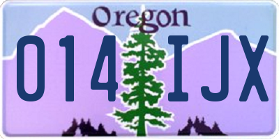 OR license plate 014IJX