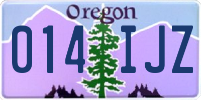 OR license plate 014IJZ