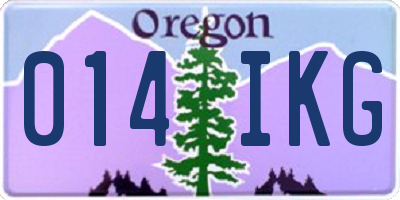 OR license plate 014IKG