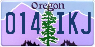 OR license plate 014IKJ