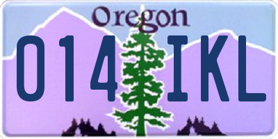 OR license plate 014IKL