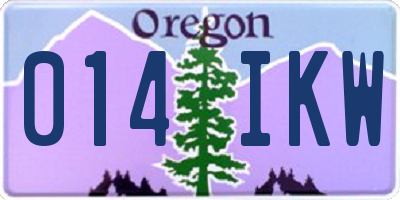OR license plate 014IKW