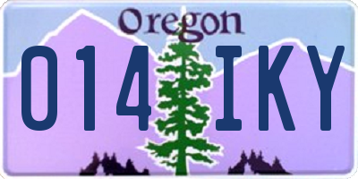 OR license plate 014IKY