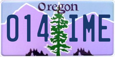 OR license plate 014IME