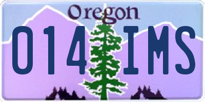 OR license plate 014IMS