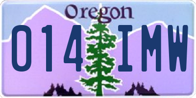 OR license plate 014IMW