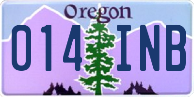 OR license plate 014INB
