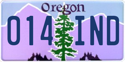 OR license plate 014IND