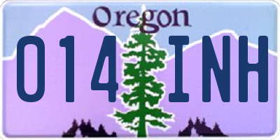 OR license plate 014INH