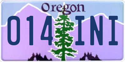 OR license plate 014INI