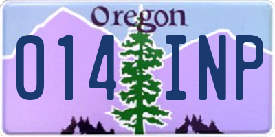 OR license plate 014INP