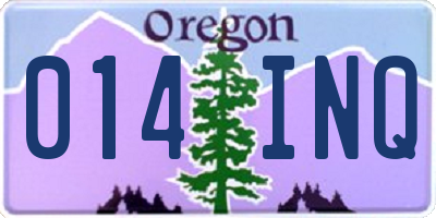OR license plate 014INQ