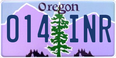 OR license plate 014INR