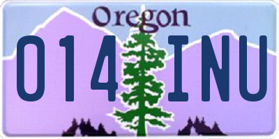 OR license plate 014INU