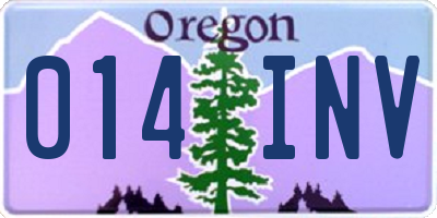 OR license plate 014INV