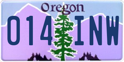 OR license plate 014INW