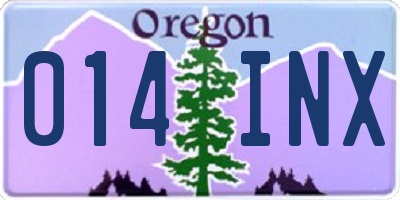 OR license plate 014INX