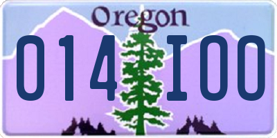 OR license plate 014IOO