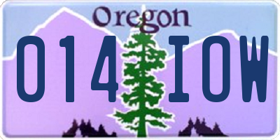 OR license plate 014IOW