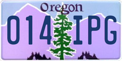 OR license plate 014IPG
