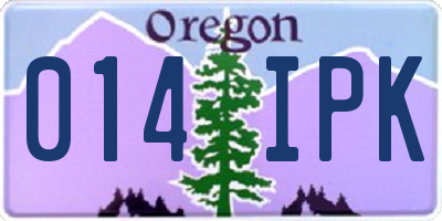 OR license plate 014IPK