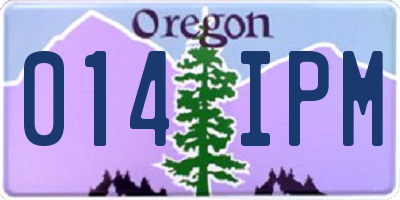 OR license plate 014IPM