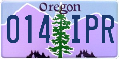 OR license plate 014IPR