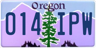 OR license plate 014IPW