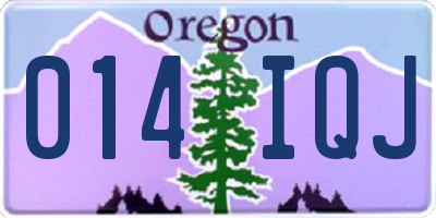 OR license plate 014IQJ