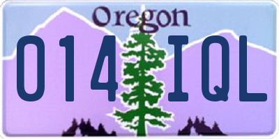 OR license plate 014IQL