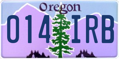 OR license plate 014IRB