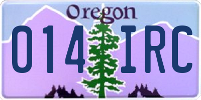 OR license plate 014IRC