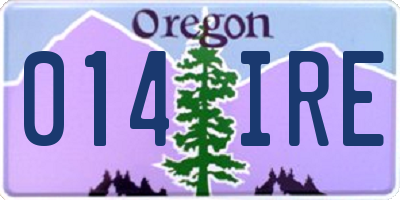 OR license plate 014IRE