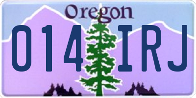 OR license plate 014IRJ