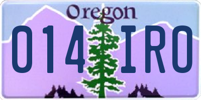 OR license plate 014IRO