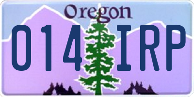 OR license plate 014IRP