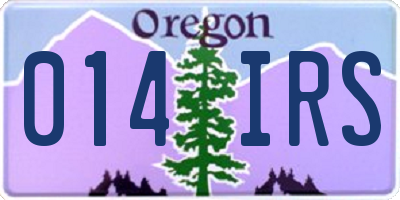 OR license plate 014IRS