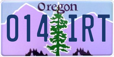 OR license plate 014IRT