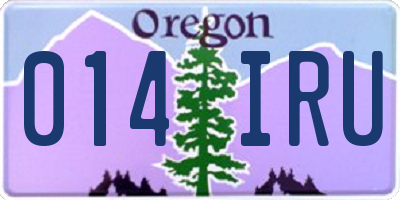 OR license plate 014IRU