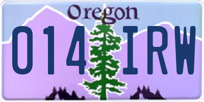 OR license plate 014IRW