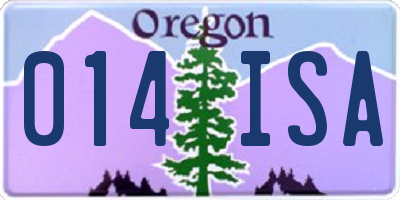 OR license plate 014ISA