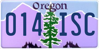 OR license plate 014ISC
