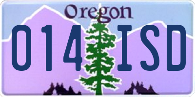 OR license plate 014ISD