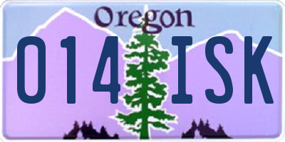 OR license plate 014ISK