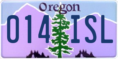 OR license plate 014ISL