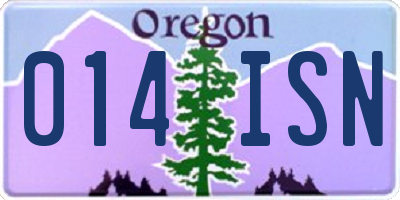 OR license plate 014ISN