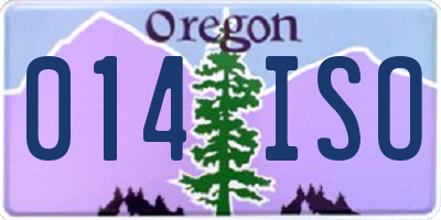OR license plate 014ISO